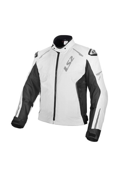 LS2 سترة دراجة نارية مقاومة للزوم باللون الرمادي والأسود