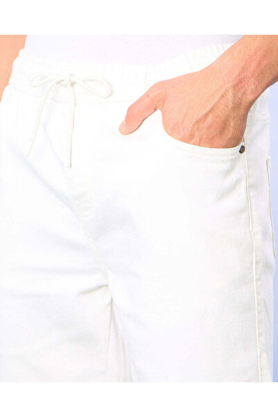 REDTAG Men White Denim Shorts