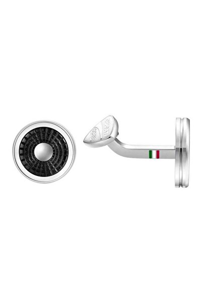 Ducati Corse Dinamica Silver and Black Branded Cufflinks For Men
