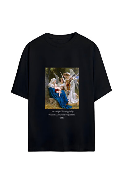 GraffTee تي شيرت ANGELS OF SONGS للجنسين مصنوع من القطن قصة فضفاضة