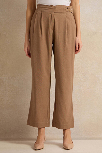 REDTAG Women Brown Solid Pants