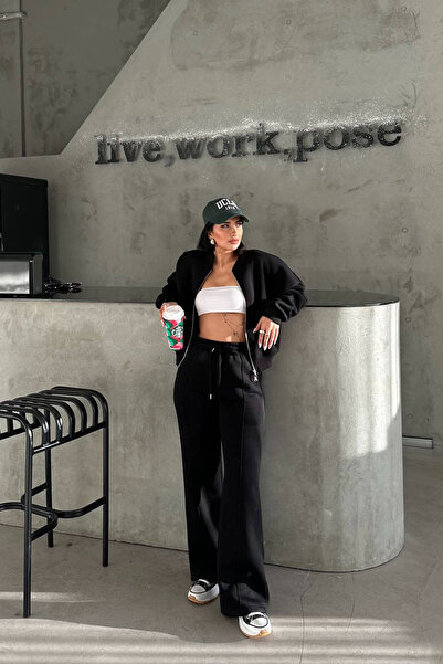 Neşeli Butik Γυναικείο σετ αθλητικής φόρμας premium με επένδυση fleece τσέπες...