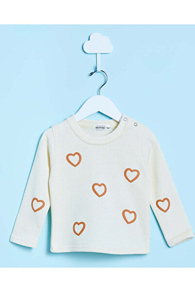 REDTAG Infant Girls Ivory Embellished Sweatshirt