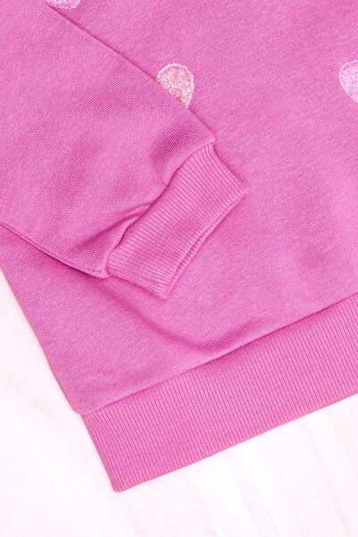 REDTAG Infant Girls Mauve All Over Heart Sweatshirt