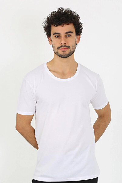 alfa expres Clothing Men's Open Collar White Combed Cotton Undershirt
