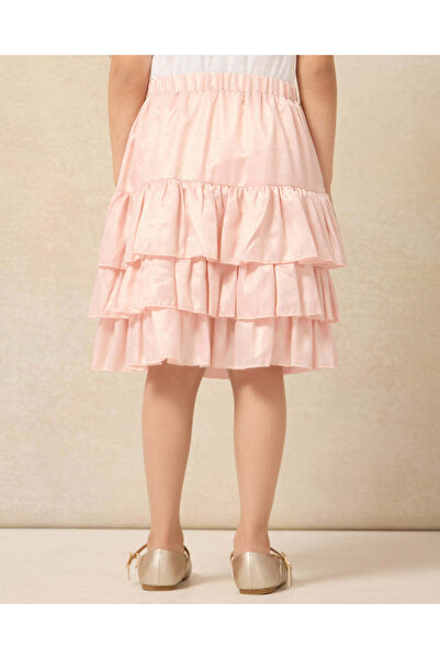 REDTAG Girls Pink Layered Skirt