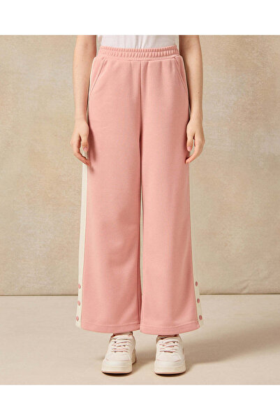 REDTAG Senior Girls Pink And Cream Wide leg Jacquard Pants