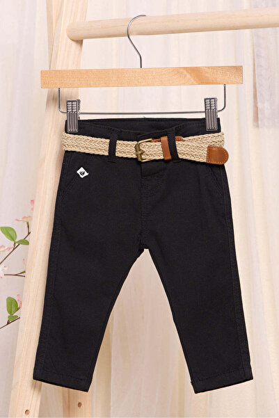 REDTAG Infant Black Beige Belted Trousers