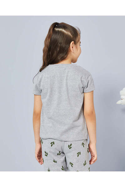 REDTAG Girls Grey Printed Pyjama Set (2 Piece)