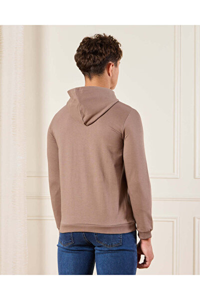 REDTAG Senior Boys Brown Garage Table Hooded Sweatshirt