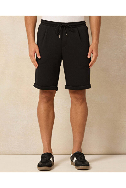 REDTAG Men Black Plain Active Shorts