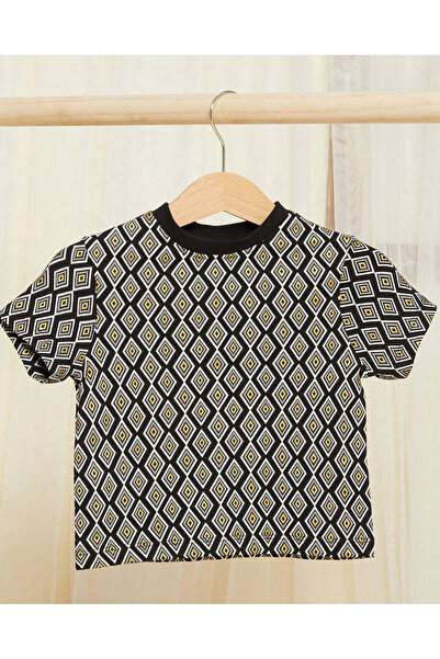 REDTAG Infant Boys Black Printed Set (2 Piece)