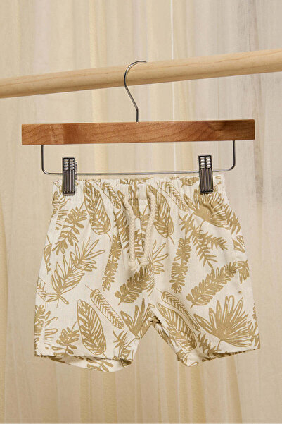 REDTAG Infant Boys Beige Leave Printed Set With A Hat Set (3 Piece)