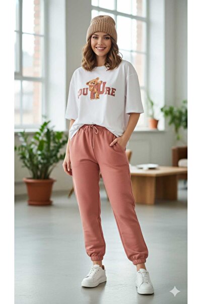 MODEL Set de trening confortabil, cu mâneci scurte, imprimat, de calitate