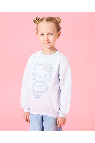 REDTAG Girls Blue Hello Kitty Embellished Sweatshirt