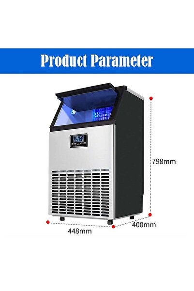 FiveStar five star Commercial Ice Maker — 66 Cubes/Batch, 55-60kg/24h, 15kg Storage, LCD