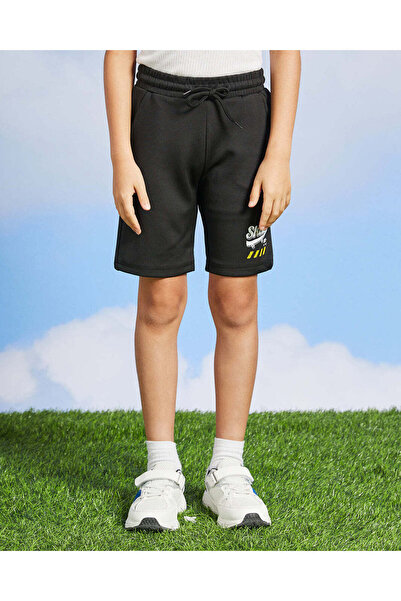 REDTAG Boys Black Printed Active Shorts