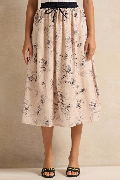 REDTAG Women Beige Printed Skirt