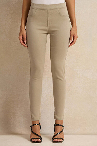 REDTAG Women Olive Knit Jeggings