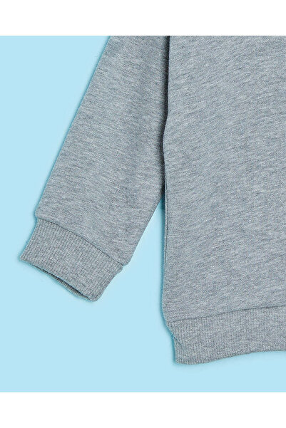 REDTAG Infant Boys Grey Embroidered Pullover Sweatshirt