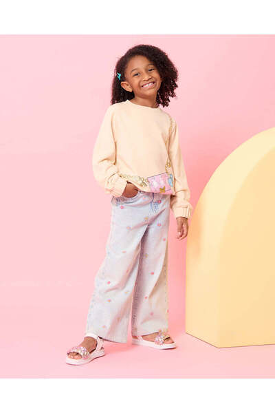 REDTAG Girls Yellow Printed Sweatshirt