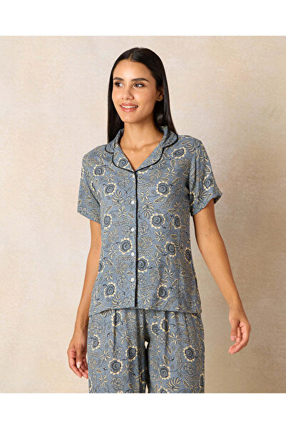 REDTAG Women Grey Printed Pajama Set (2 Piece)