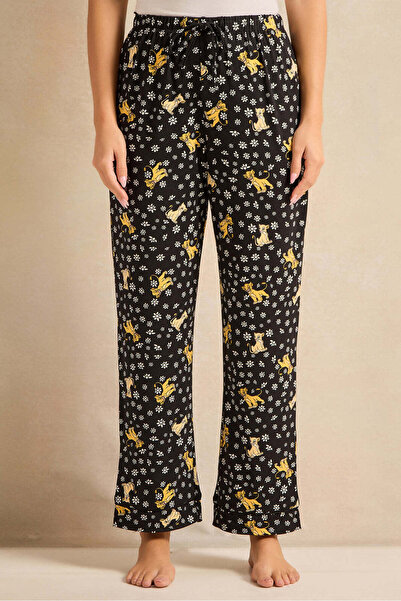 REDTAG Women Black Printed Pyjama Set With Eye Mask (3 Piece)