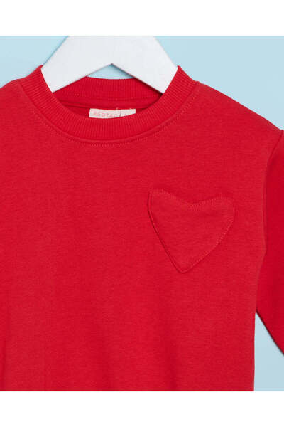 REDTAG Infant Girls Red Placement Print Sweatshirt