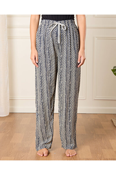 REDTAG Women Navy And Beige Printed Pyjama Bottom