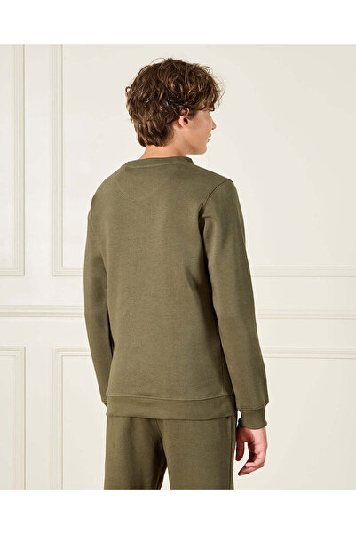 REDTAG Senior Boys Olive Plain Sweatshirt