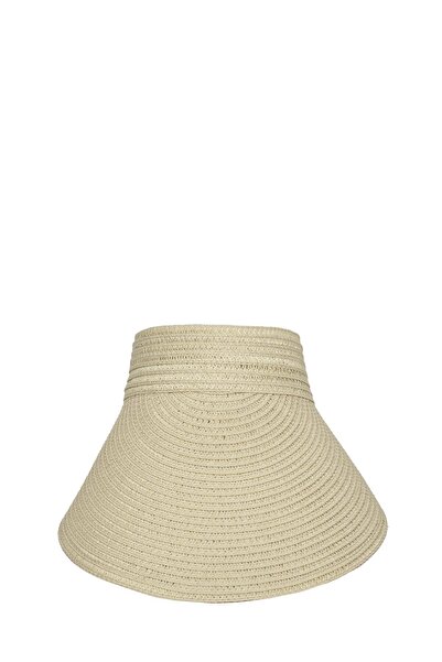 Zühre Beige Straw Visor Hat Onl-0001