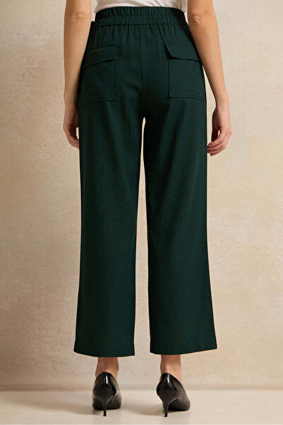 REDTAG Women Green Solid Pants