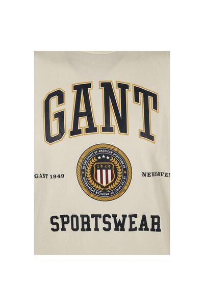 Gant Men's Beige Crest Shield Cotton Sweatshirt - Size S