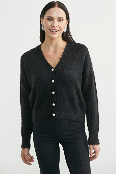 Sementa Cotton Soft Knit Cardigan - Black