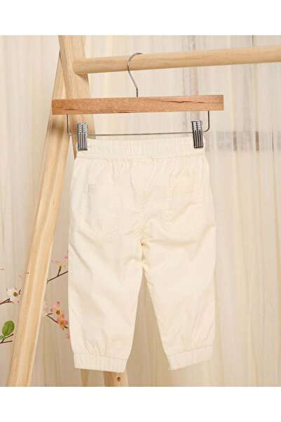 REDTAG Infant Boys Cream Poplin Jogger