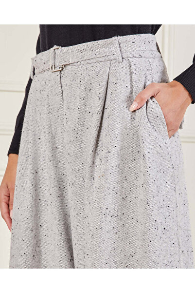 REDTAG Women Grey Jacquard Wide Leg Trousers