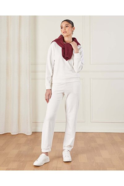 REDTAG Women Ivory Basic Sweatshirt