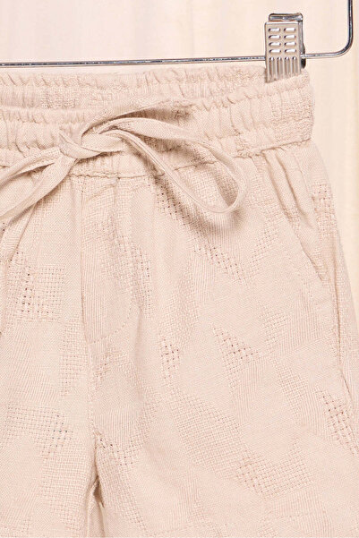REDTAG Infant Boys Beige Jacquard Shorts