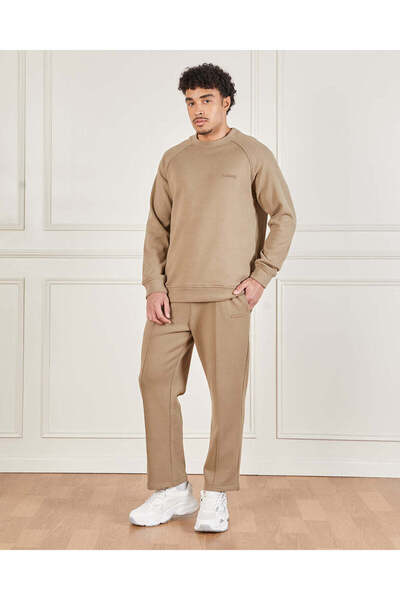 REDTAG Men Beige Lounge Sweatshirt
