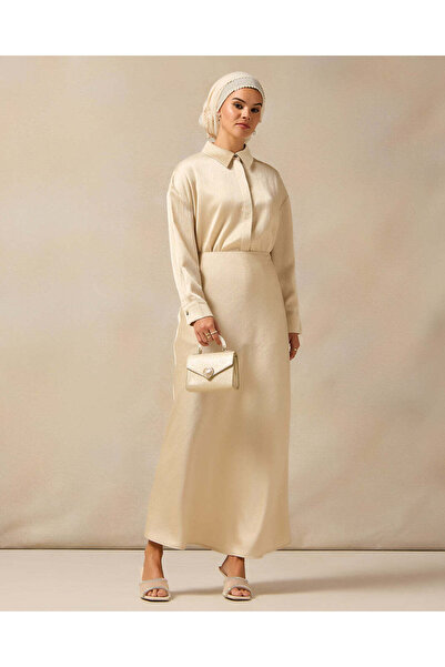 REDTAG Women Ivory Textured Skirt