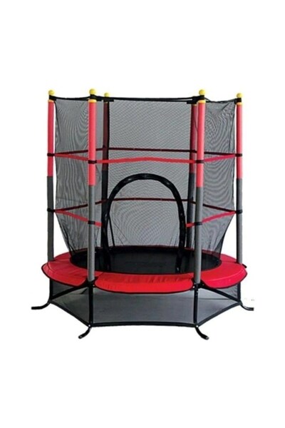 CKSPOR LUXURY 140 cm / 55 inç Trambolin (Kırmızı) – Katlanabilir Fileli Model