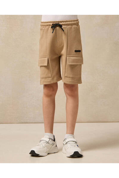 REDTAG Boys Brown Hooded T-Shirt And Shorts Casual Set (2 Piece)