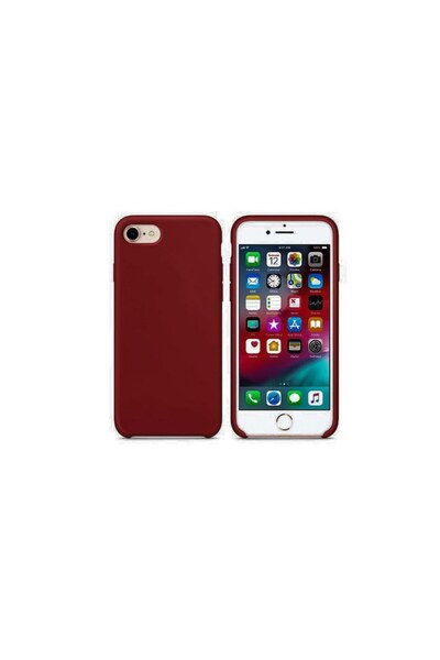 Doty iPhone 8 case, dark red, microfiber lined, Liquid Silicone