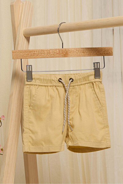 REDTAG Infant Boys Yellow Blue Twill Shorts