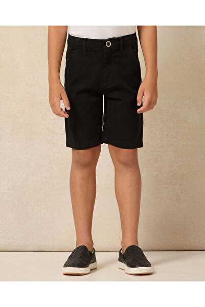 REDTAG Boys Black Chino Shorts