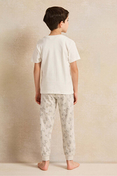 REDTAG Boys Grey Print T-Shirt