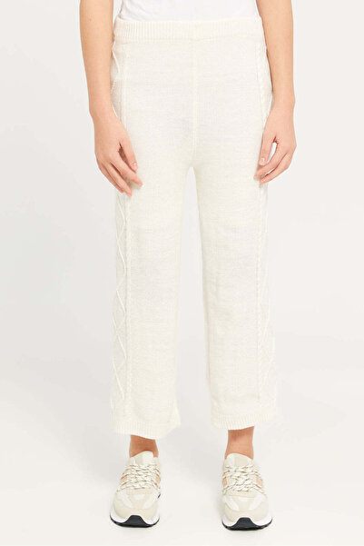 REDTAG Senior Girls White Cable Knit Trousers