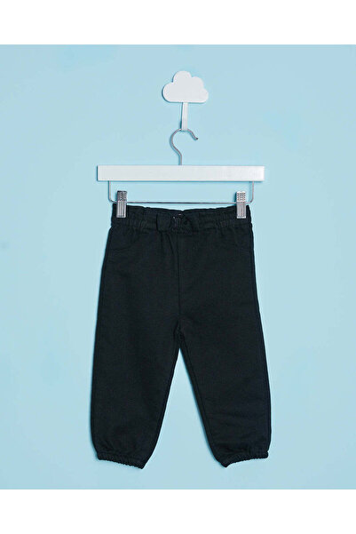 REDTAG Infant Girls Black Solid Joggers