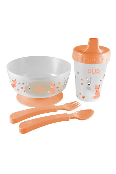 Pür PUR 5910 – SET PENTRU MASA - BOL CU TACAMURI SI CANA +6 LUNI portocaliu