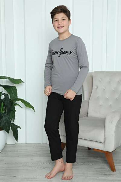 alfa expres Clothing Boys' Combed Cotton Pajama Set Smoked